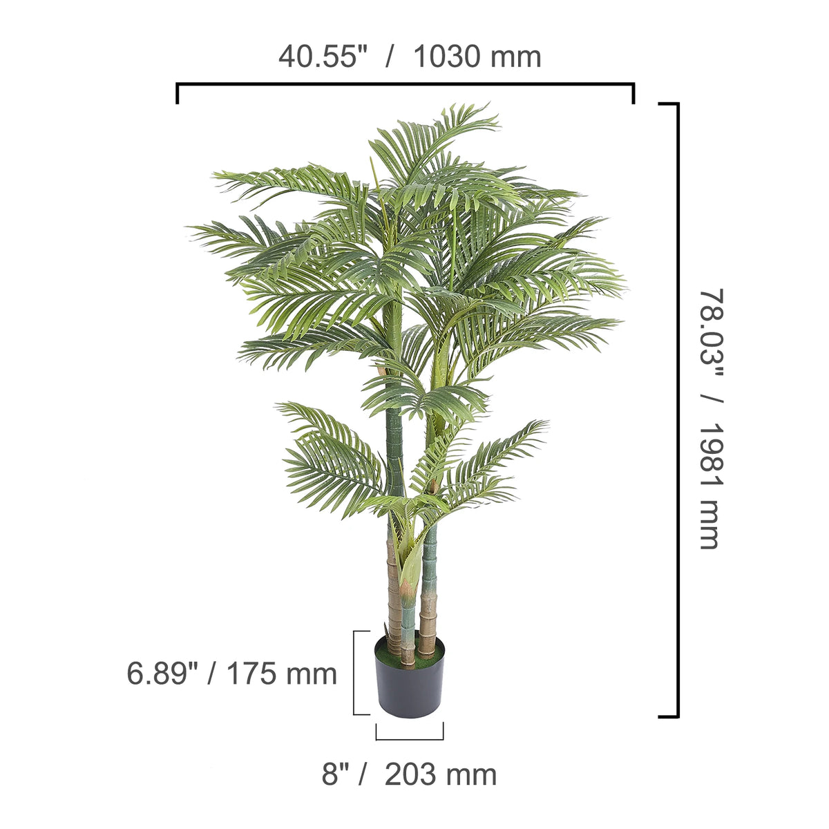 Elegant Artificial Palm Tree With Stable Base And Faux Greenery