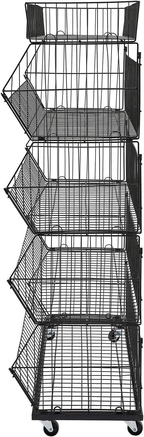 Industrial Wire Metal Mobile Storage Shelf Retail Display Rack