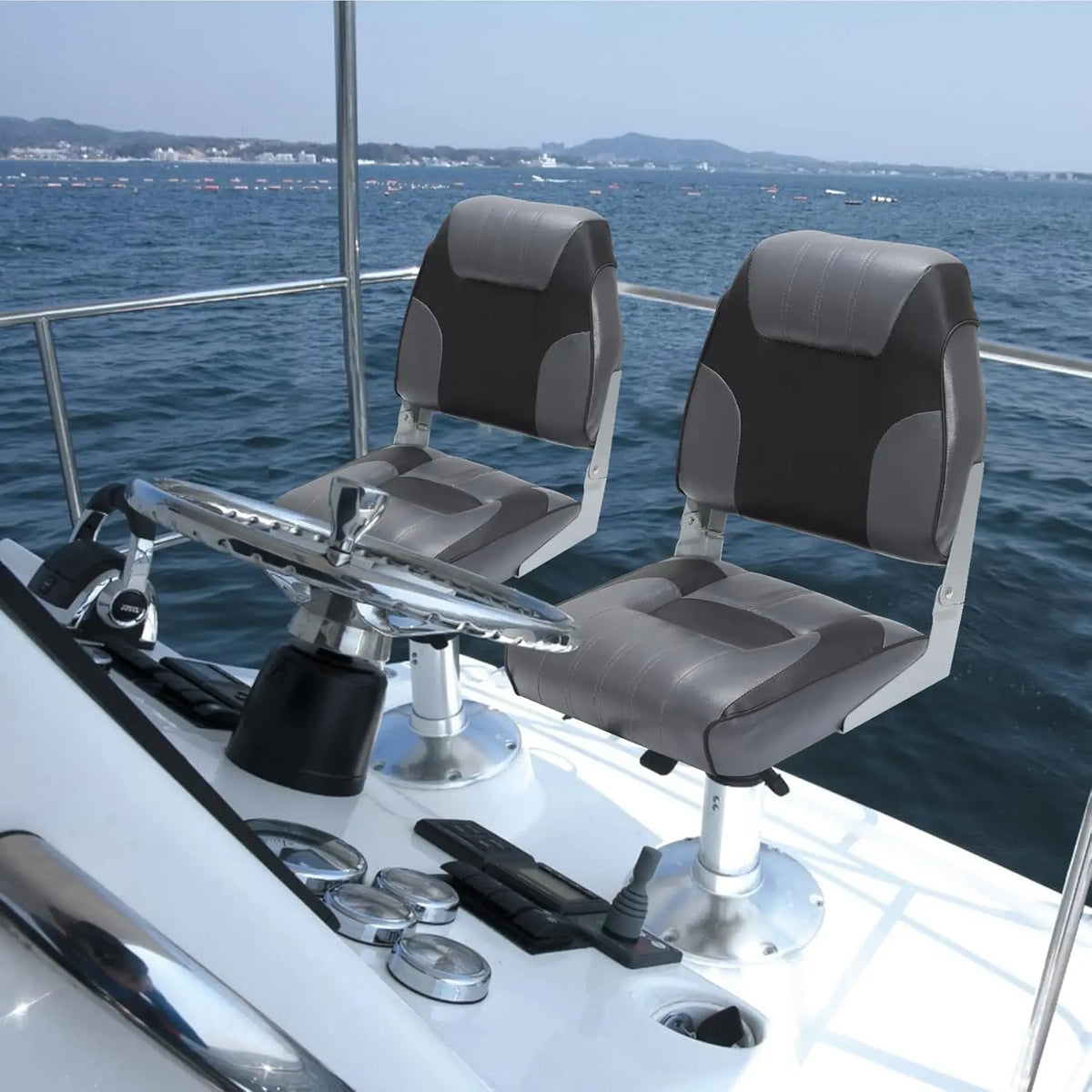 Twister CK High Back Folding Boat Seat With Thick Foam Cushion