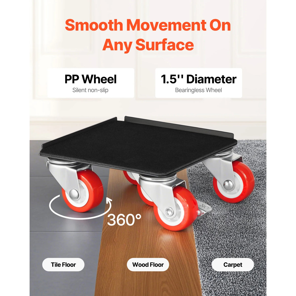 SucceBuy Heavy Duty Furniture Dollies With Swivel Wheels Mover Kit