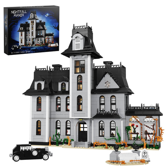 Nightfall Manor Gothic Building Blocks Architecture Desktop Ornament