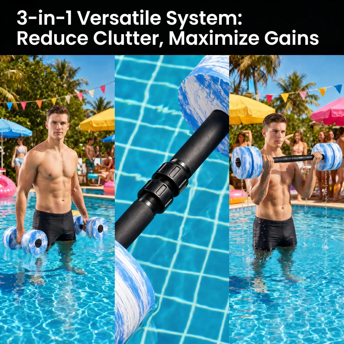 Hapbear Adjustable Aquatic Fitness Dumbbells And Barbell