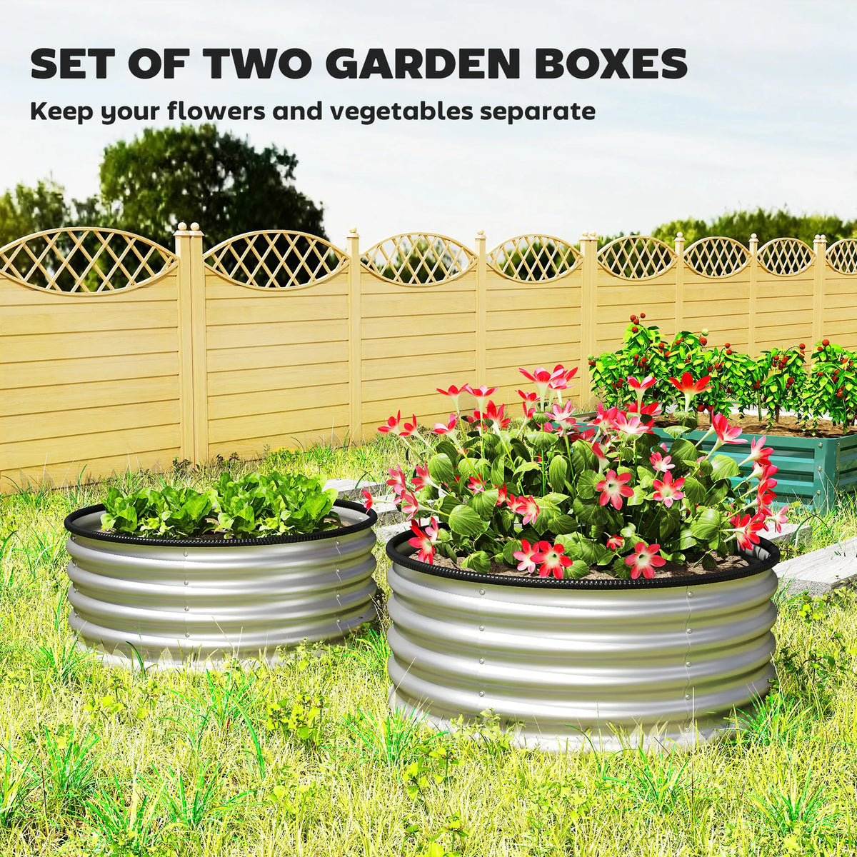 Rust Resistant Galvanized Steel Raised Garden Planter