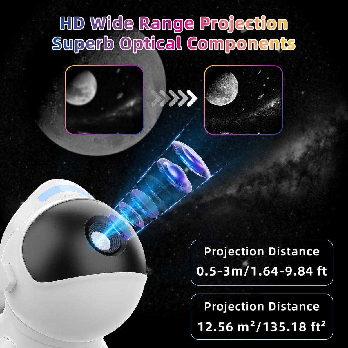 Ausyle Star Projector Space Dog Galaxy Night Light Bedroom Decor