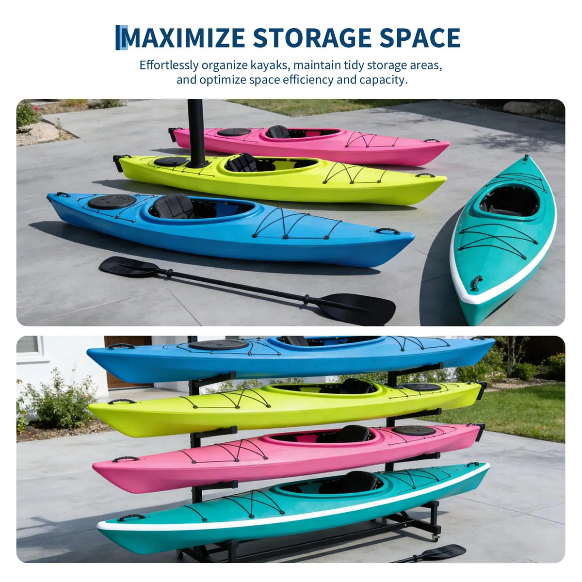 Heavy Duty Adjustable Freestanding Kayak Storage Rack