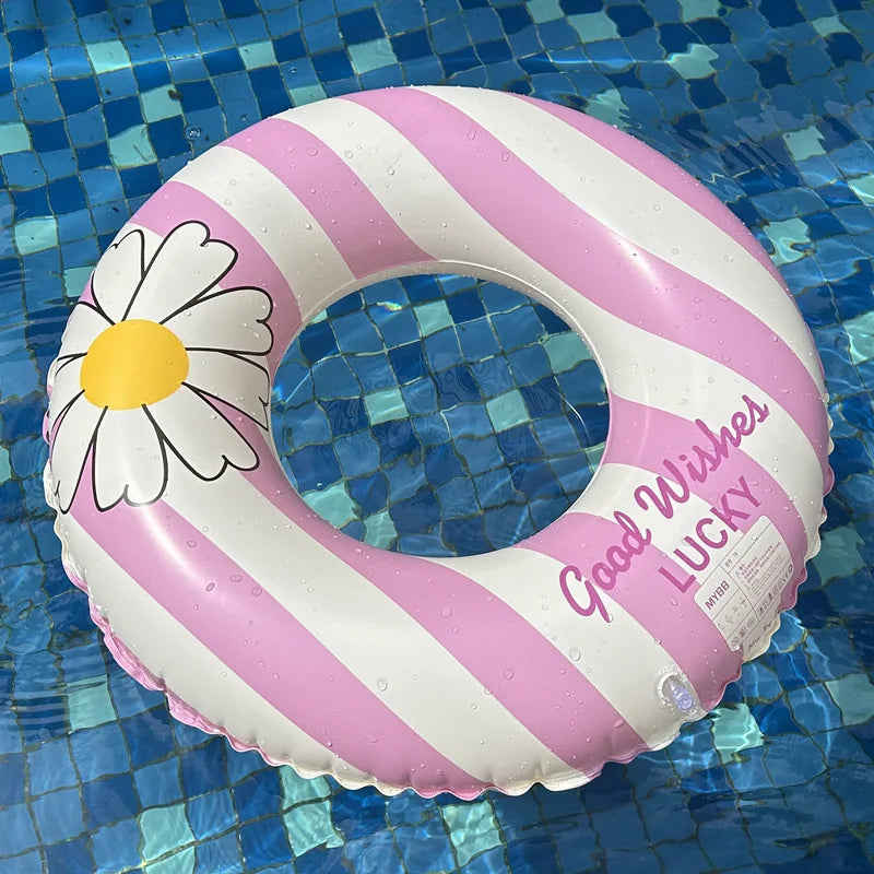 Rooxin Retro Stripe Inflatable Pool Float Swimming Tube