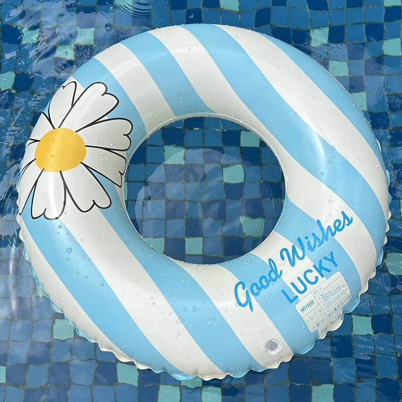 Rooxin Retro Stripe Inflatable Pool Float Swimming Tube