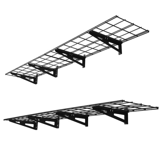 Succebuy Two Tier Wall Mounted Garage Steel Shelving Rack