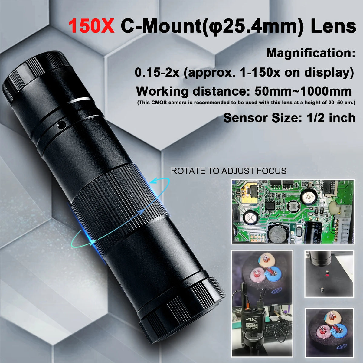 KuaiQu Pro 4K Digital Microscope 150X For PCB Repair