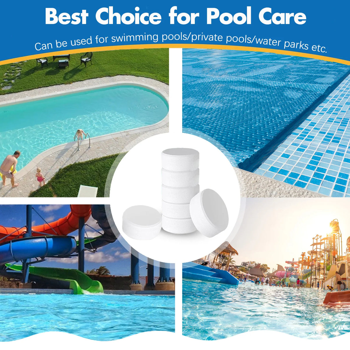 Stabilized Slow Dissolving Chlorine Tablets For Pool Water Sanitizer