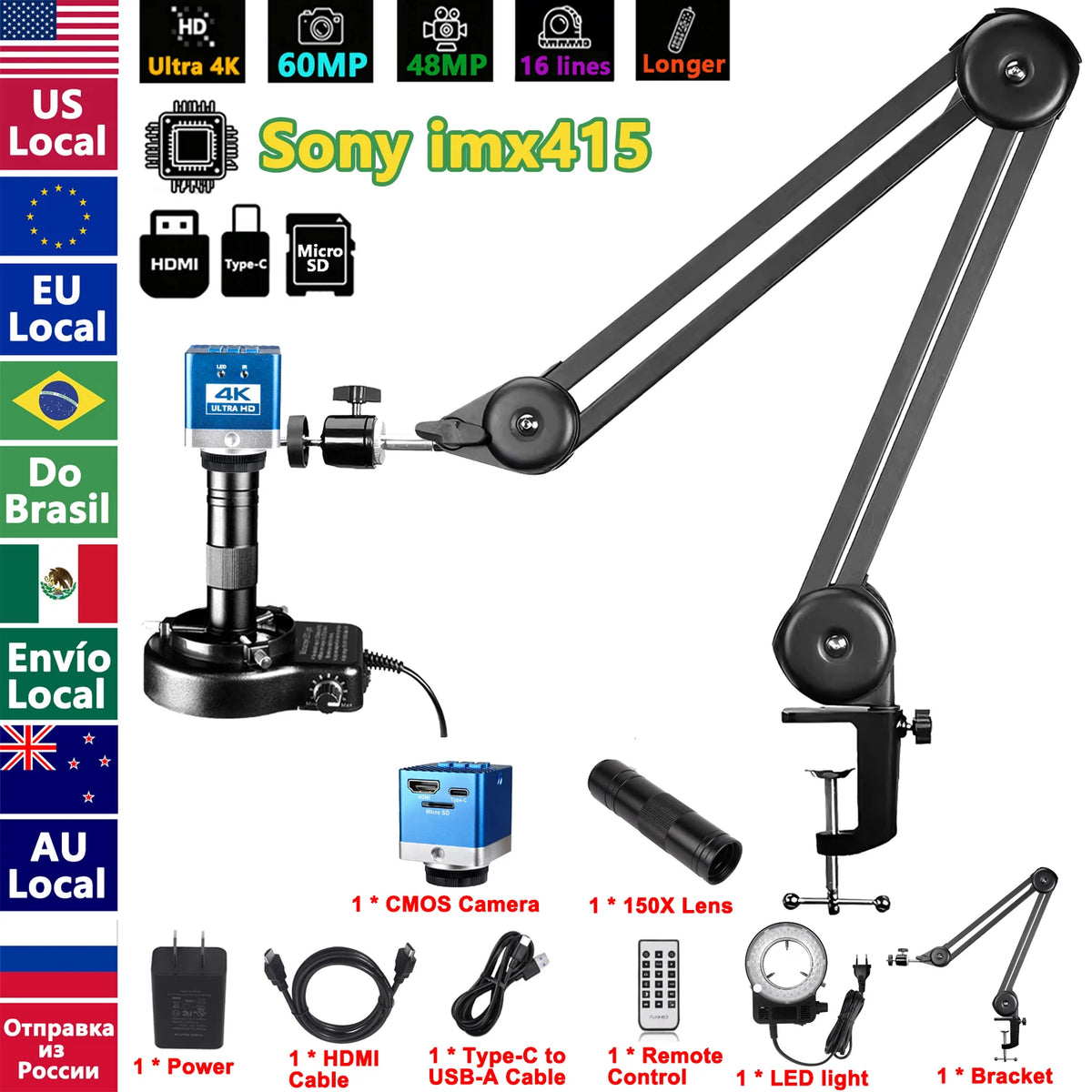 KuaiQu Pro 4K Digital Microscope 150X For PCB Repair