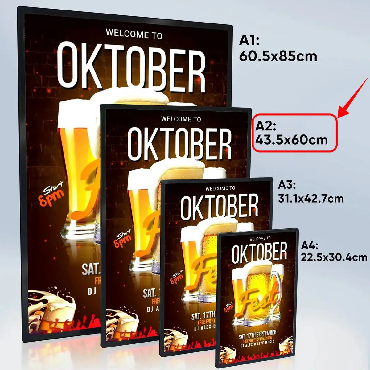 Ultra Thin Aluminum Led Advertising Light Box Wall Mount