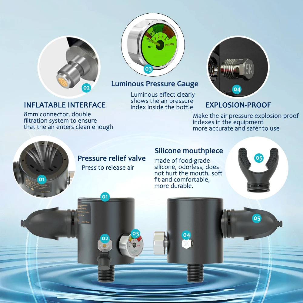 Scorkler Portable Scuba Diving Oxygen Tank For Snorkeling Travel