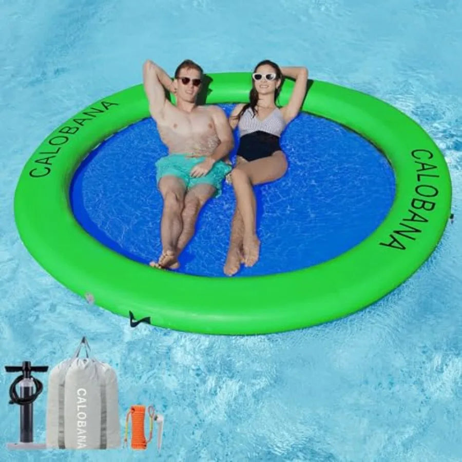 Round Heavy Duty Floating Ring Island Lake Raft Tanning Lounger Pad