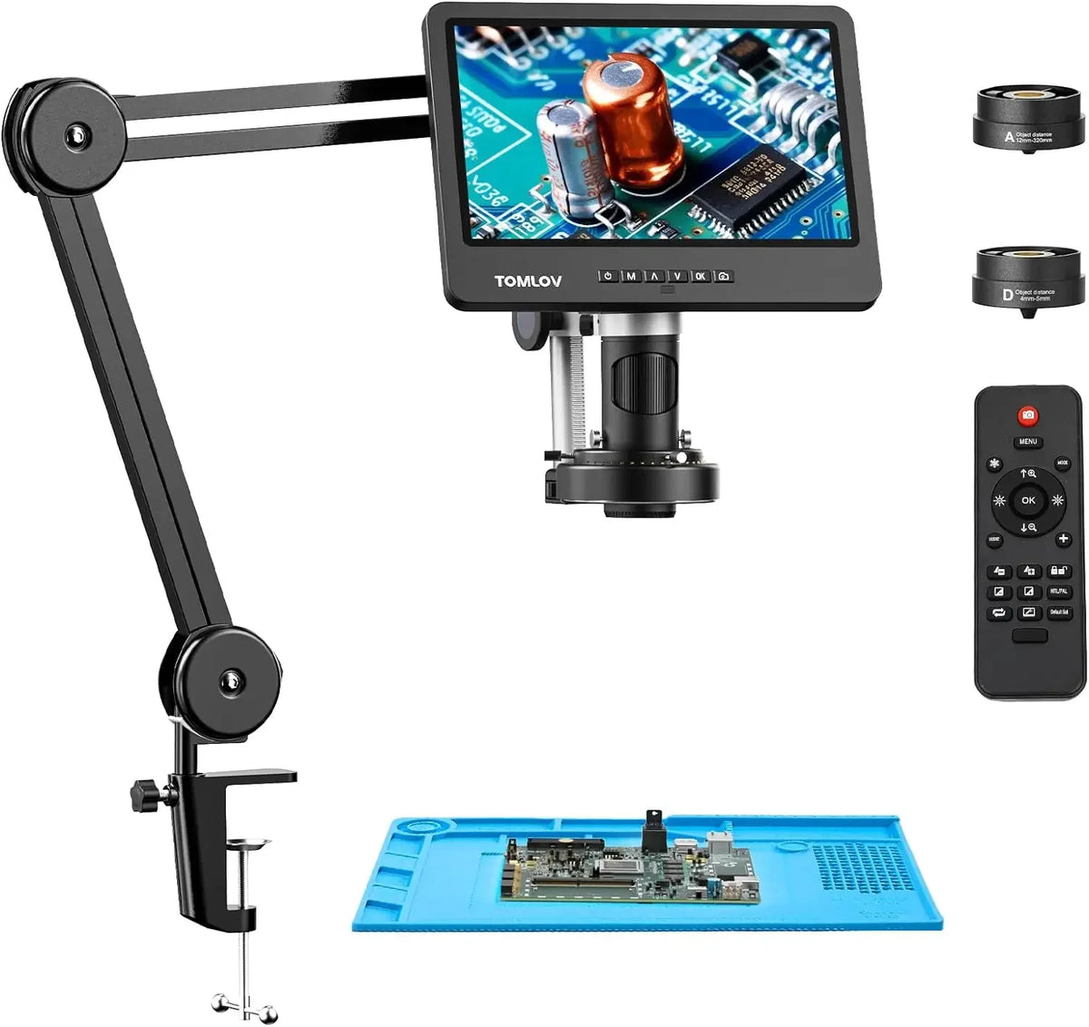 Tomlov Digital Soldering Microscope With Flexible Display Stand
