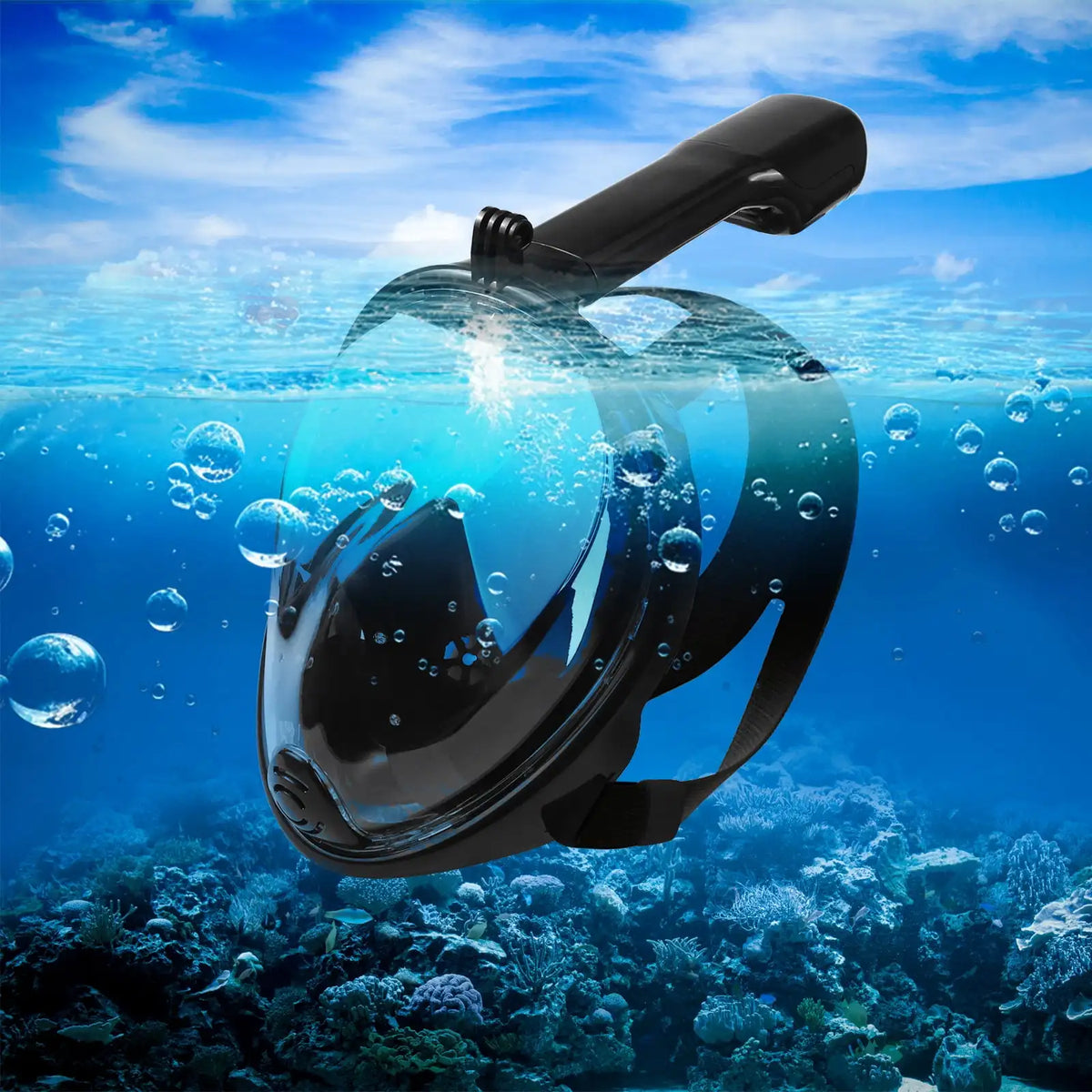 Full Face Snorkel Mask With Camera Mount Anti Fog