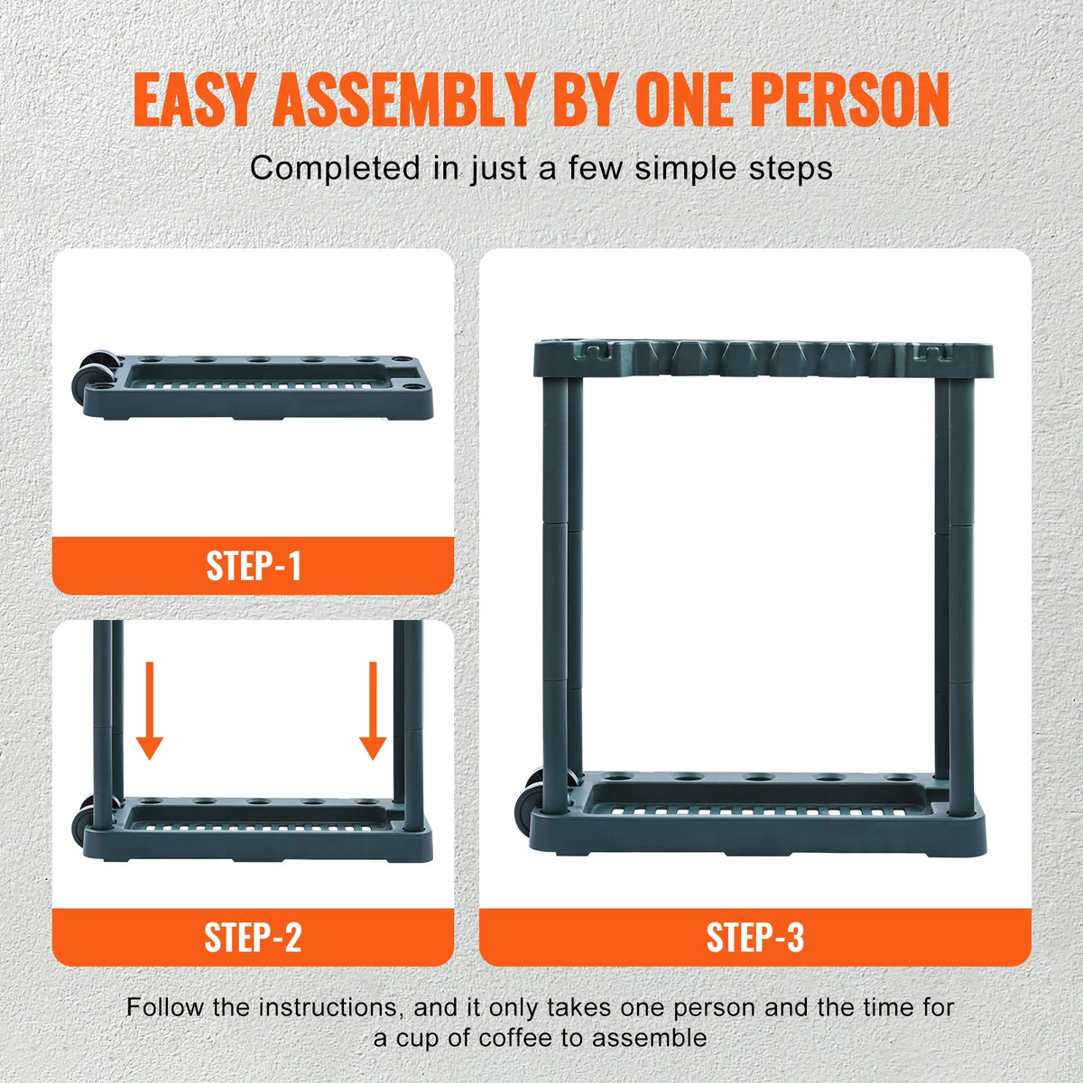 SucceBuy Premium 10 Slots Garden Tool Rack For Home Storage