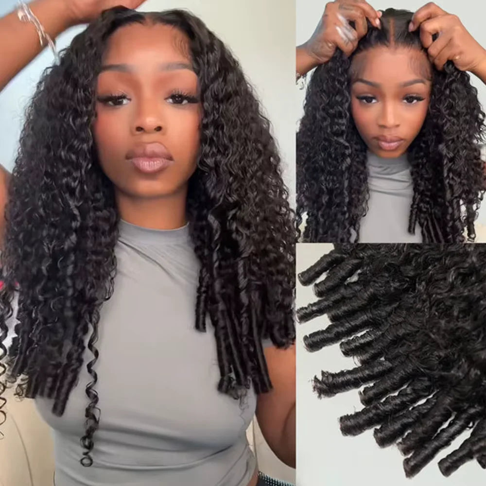Glueless 7X5 Lace Burmese Curly Wear And Go Human Hair Wigs For Women Deep Wave Curly 13x6 HD Frontal Human Hair Quality On Sale