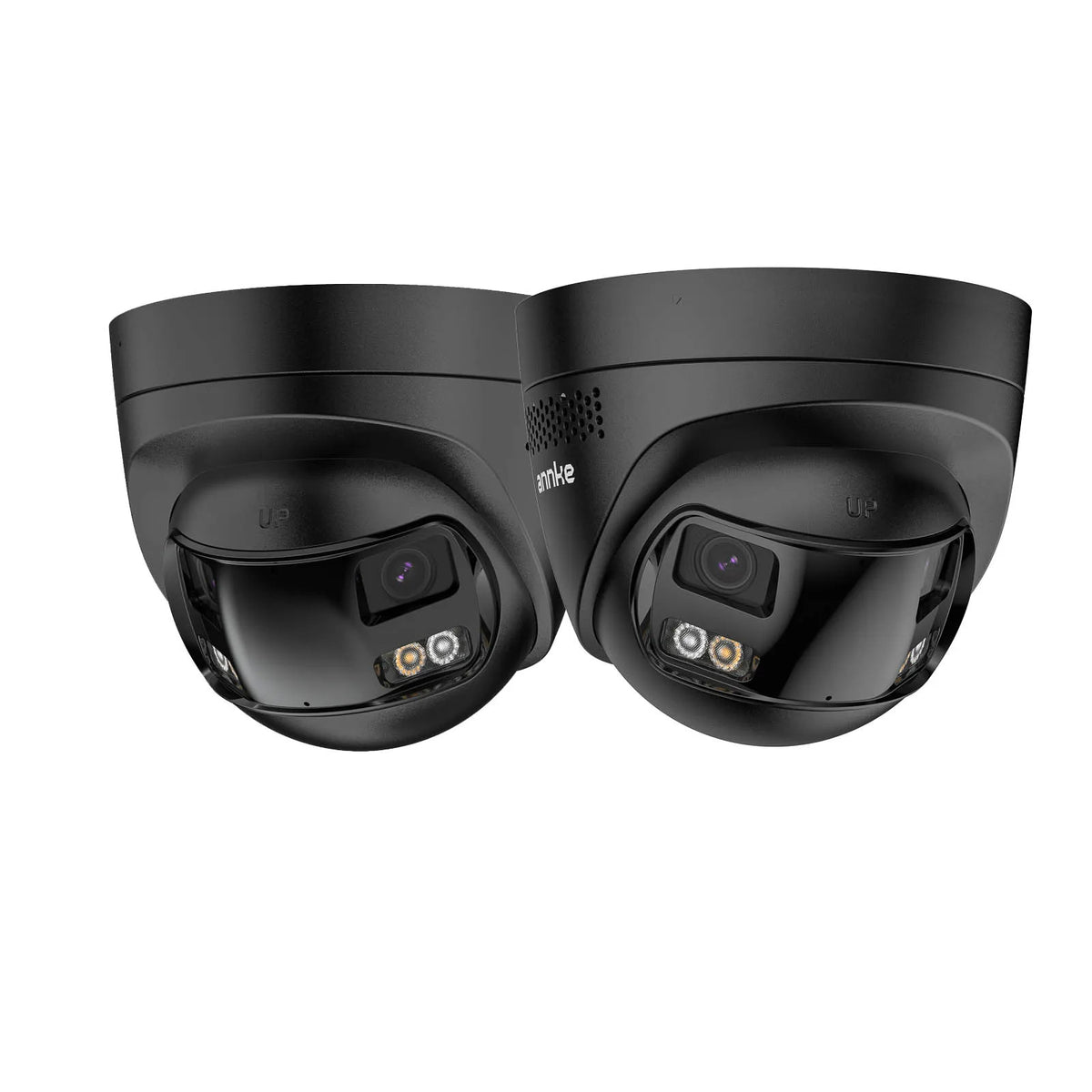 ANNKE 4K 8MP 180° Dual Lens security camera IP67 1/2 PCS Color Night Vision & Active Deterrence, Two-Way Audio black cameras for home security