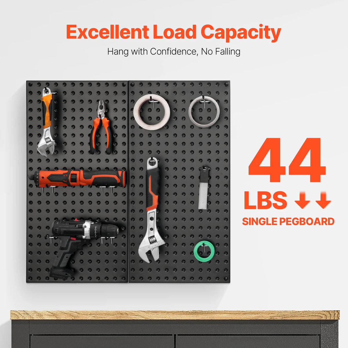 Succebuy Metal Pegboard Wall Organizer With Hooks For Garage