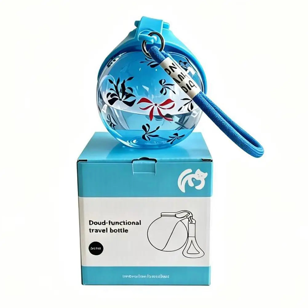 Compact Portable Dog Water Bottle With Foldable Silicone Bowl