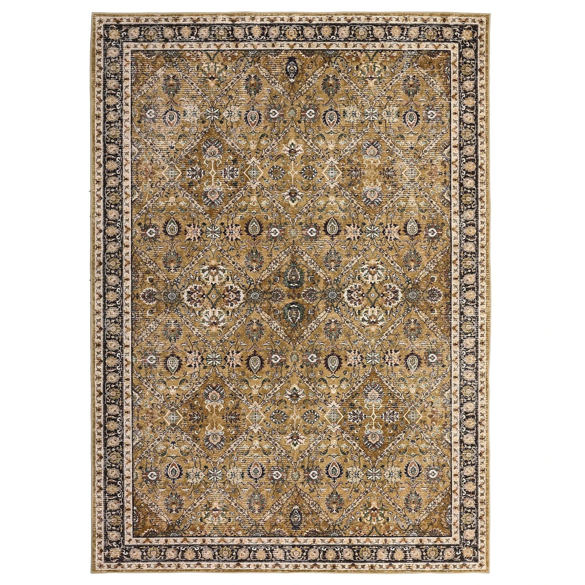 Machine Washable Non Slip Geometric Low Pile Area Rug