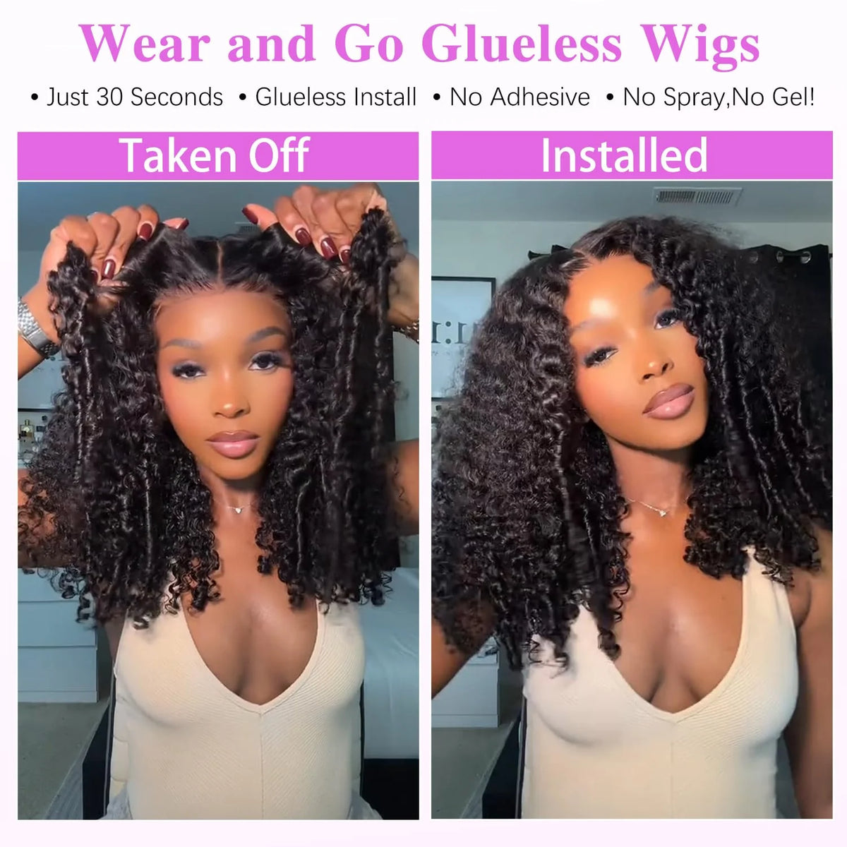 Glueless 7X5 Lace Burmese Curly Wear And Go Human Hair Wigs For Women Deep Wave Curly 13x6 HD Frontal Human Hair Quality On Sale