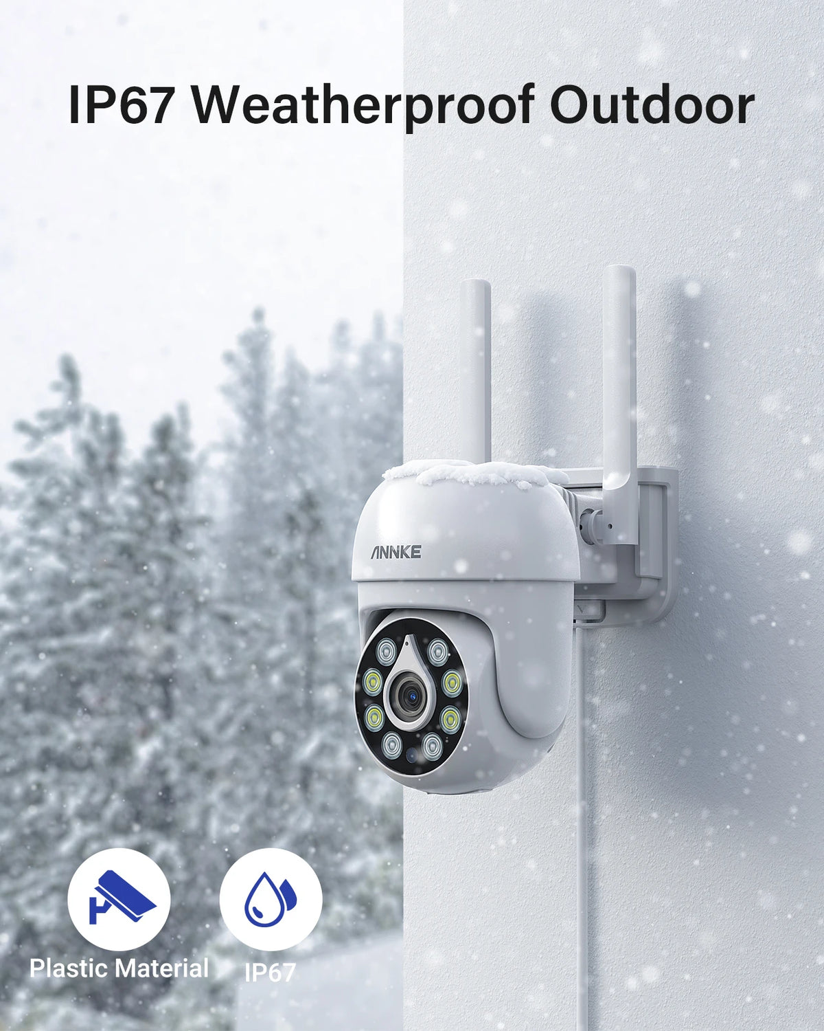 ANNKE 5MP WiFi PT Camera Sound Human Motion Detection Color Night Vision Two-Way Audio Works With Alexa Wireless Security Camera