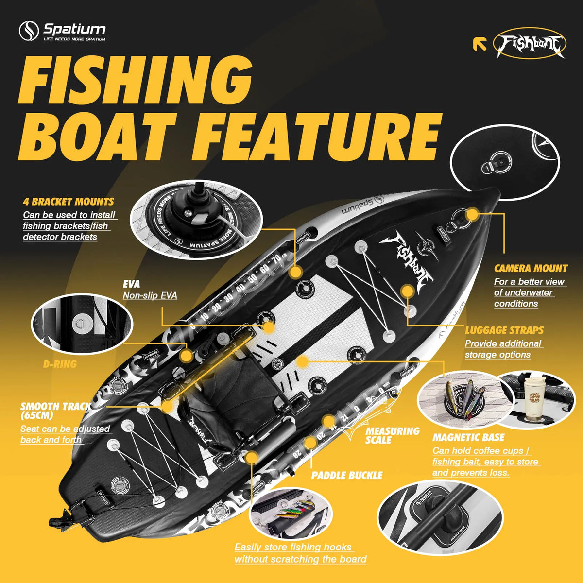Spatium Inflatable Stand Up Paddle Board For Recreational Fishing