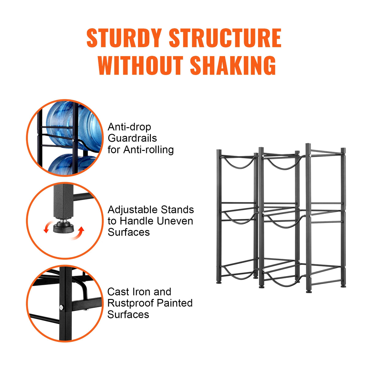 SucceBuy Durable Metal Water Bottle Holder Rack Home Office