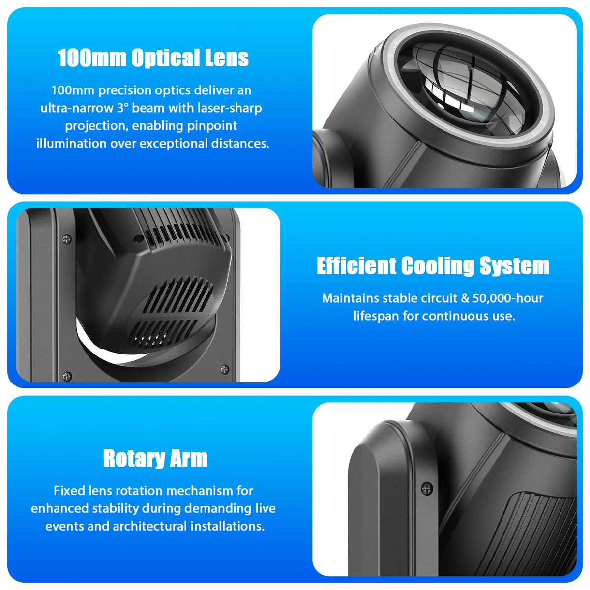 2PCS 150W RGB LED Moving Head Light Beam Effect Lighting DJ Disco Party Lights for Stage Concert Wedding Theater Live Show Club