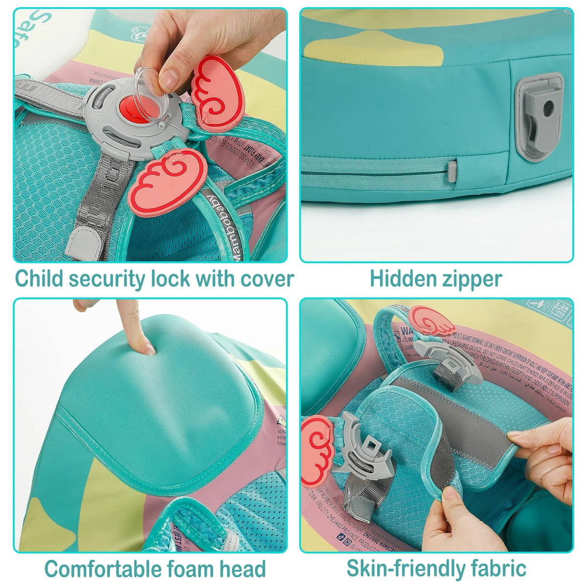 Mambobaby Air Free Infant Chest Float With Sunshade Canopy