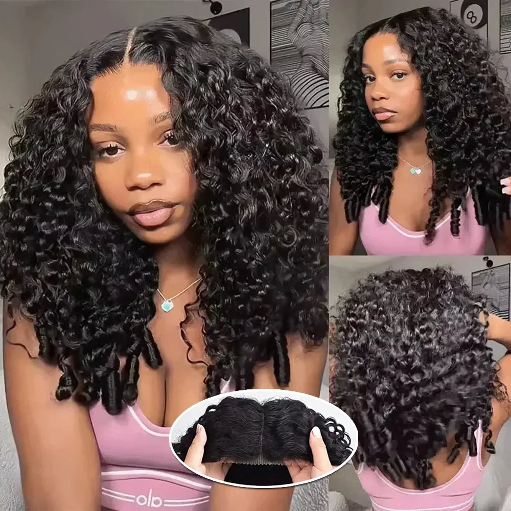 Glueless 7X5 Lace Burmese Curly Wear And Go Human Hair Wigs For Women Deep Wave Curly 13x6 HD Frontal Human Hair Quality On Sale