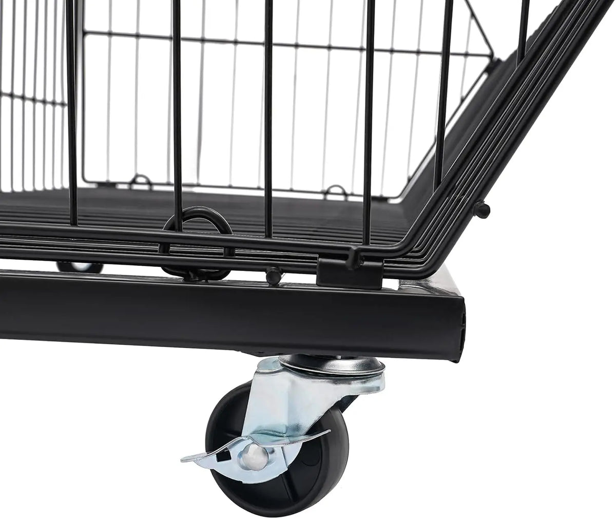 Industrial Wire Metal Mobile Storage Shelf Retail Display Rack