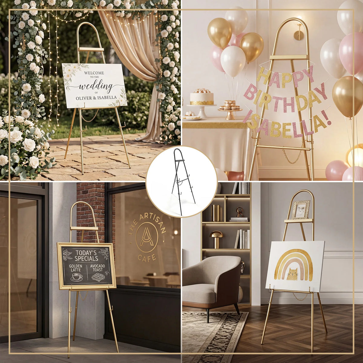Adjustable Metal Easel Stand For Signs And Art Displays