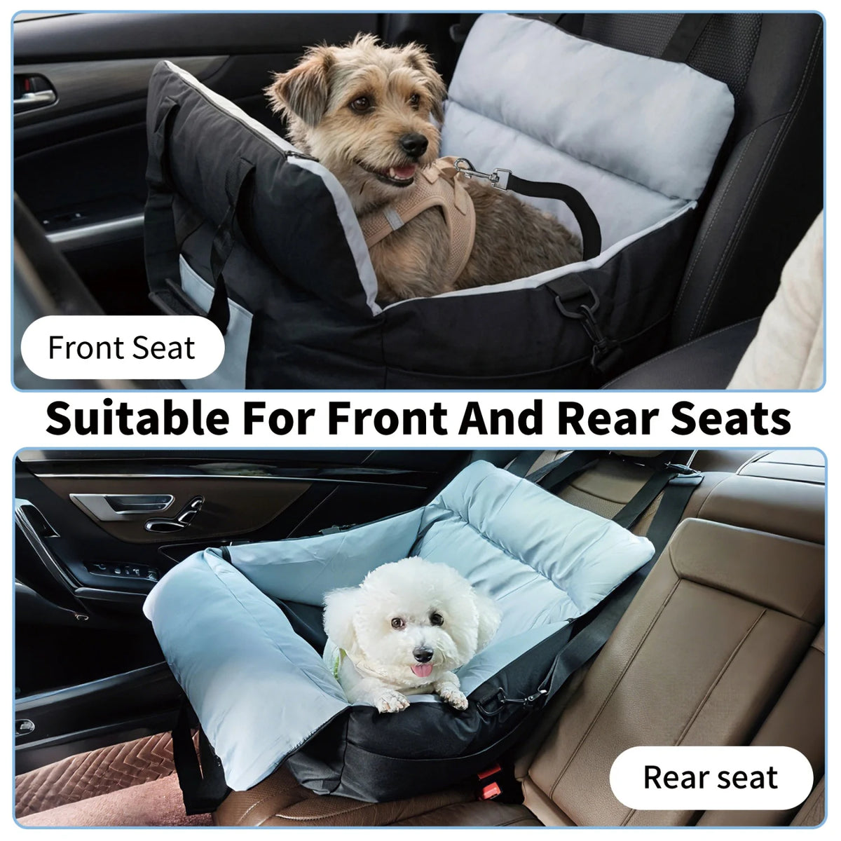 Bingopaw Washable Dog Car Seat With Safety Belt For Puppies