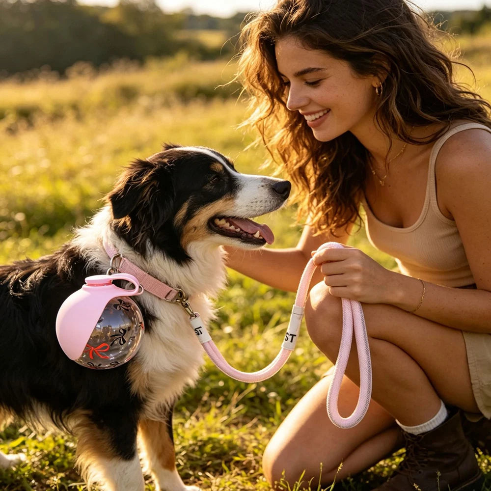 Compact Portable Dog Water Bottle With Foldable Silicone Bowl