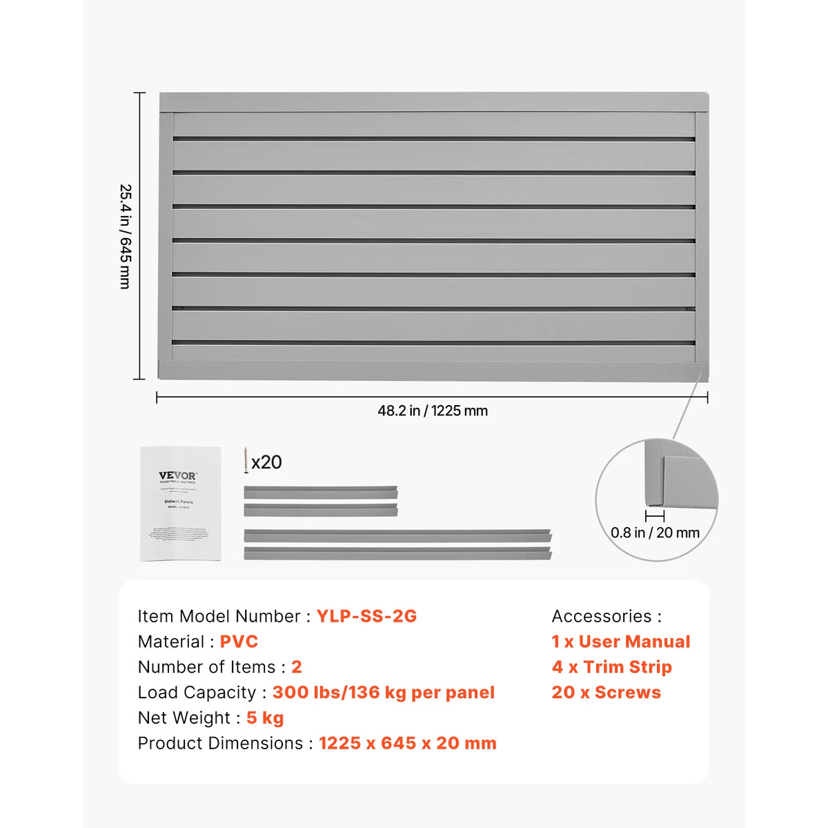 SucceBuy PVC Slat Wall Panels For Garage Storage Solutions