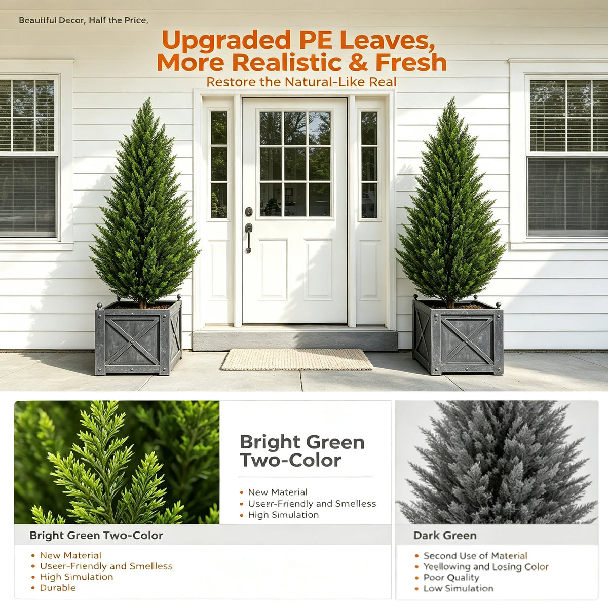 Olitree Artificial Cedar Topiary Tree Faux Evergreen Plant Decor