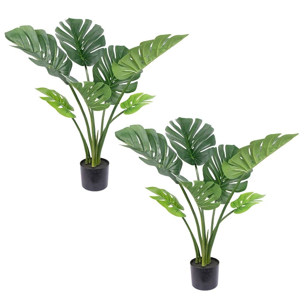Artificial Monstera Deliciosa Faux Tropical Palm Tree for Home Decor