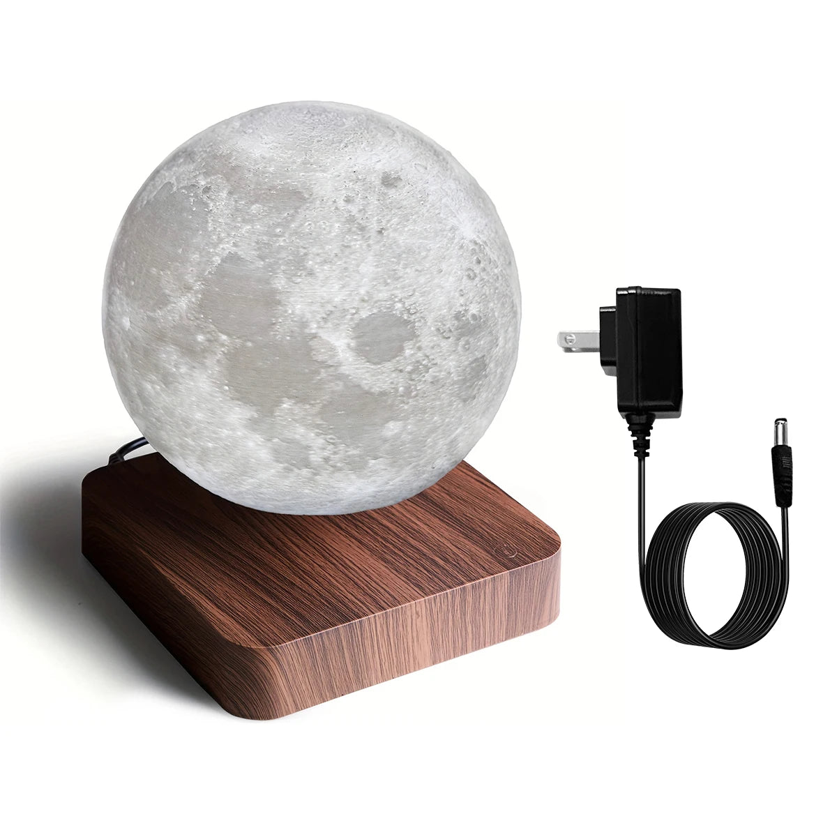 Mexllex Magnetic Floating Moon Lamp Wooden Base Led Night Light
