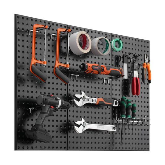 SucceBuy Steel Pegboard Wall Storage Panels For Garage Workshop