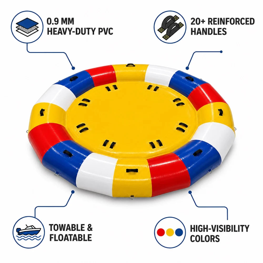Heavy Duty Inflatable Disco Boat Party Float With Electric Pump