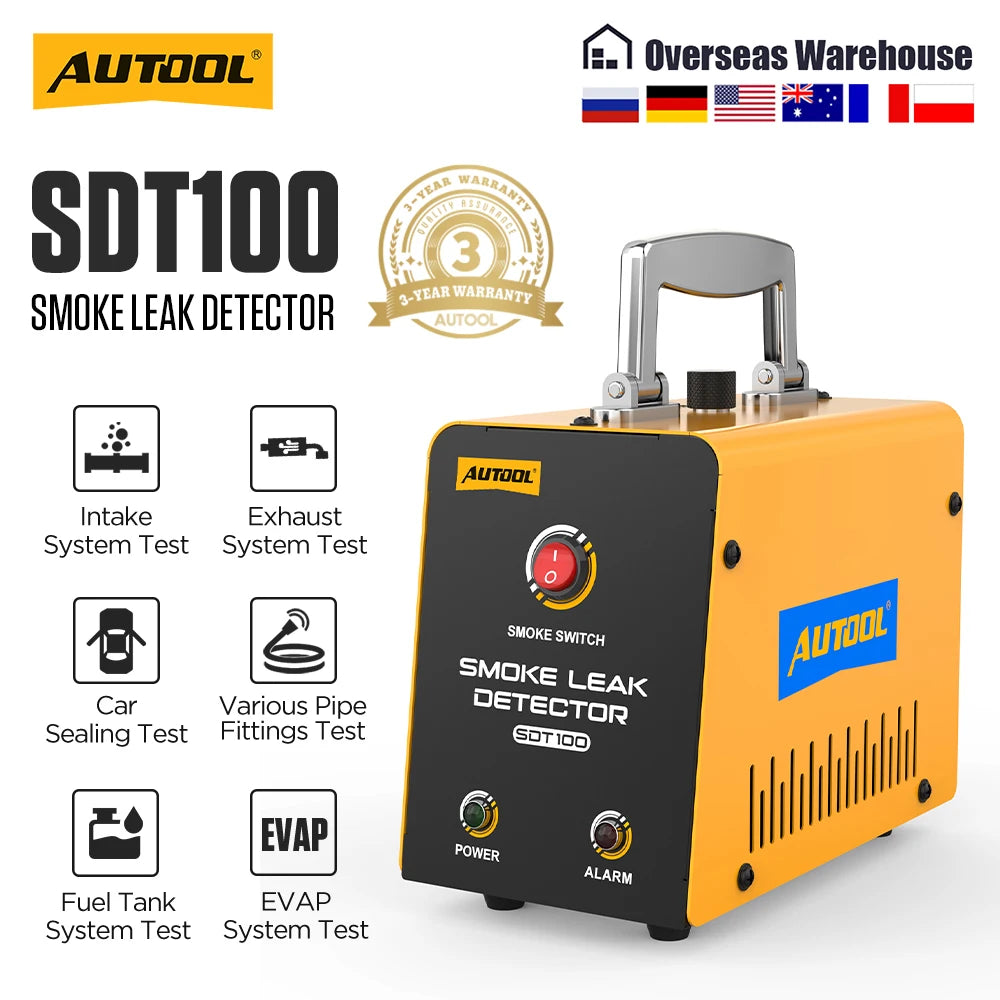 AUTOOL SDT100 Automotive Smoke Machine Leak Detector Leakage Gas Leakage Locator Oil Pipe Generator Diagnostic Tool With Pump *