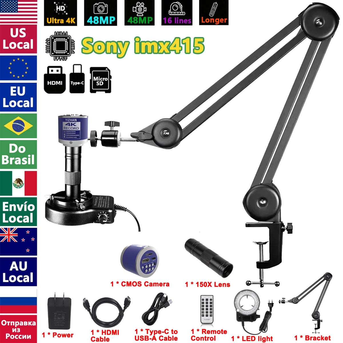 KuaiQu Pro 4K Digital Microscope 150X For PCB Repair