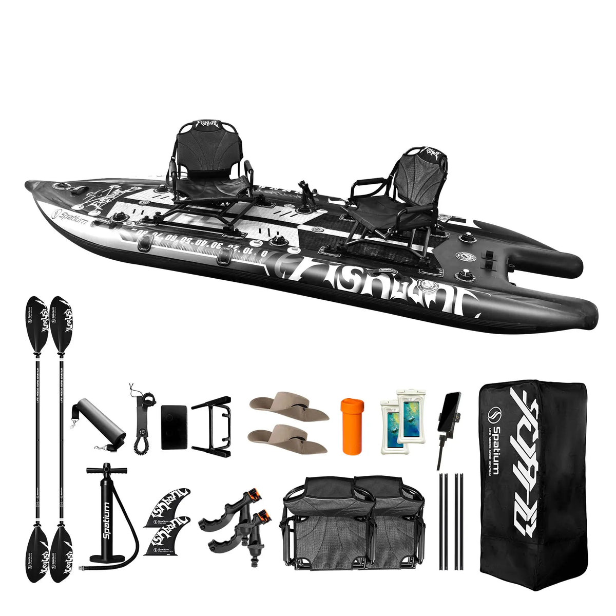Spatium Triple Chamber Inflatable Fishing Paddle Board For Adults