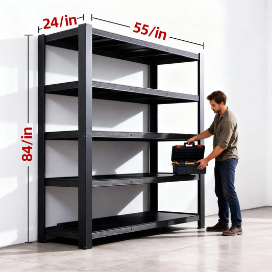 Heavy Duty Metal Storage Rack Adjustable Height Easy DIY Assembly