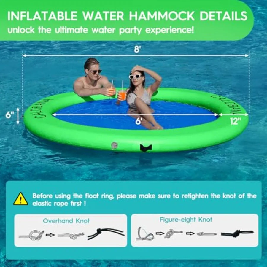 Round Heavy Duty Floating Ring Island Lake Raft Tanning Lounger Pad
