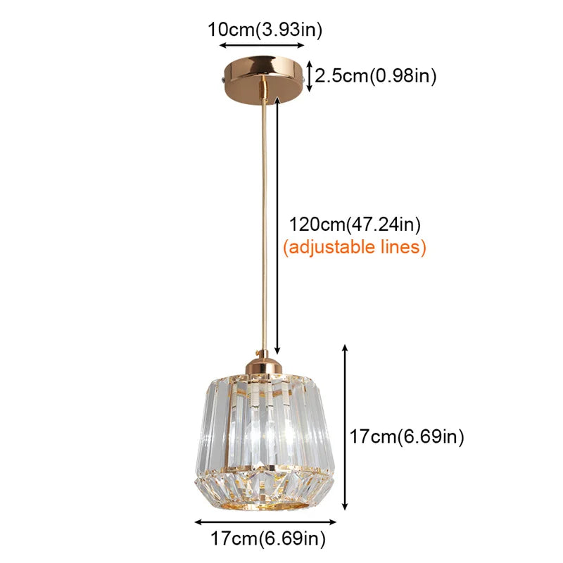 GreeLustr Modern Crystal Pendant Indoor Ceiling Lamp