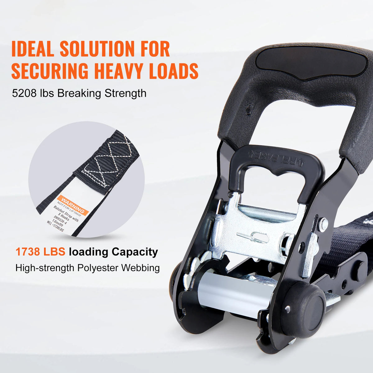 SucceBuy Ratchet Cargo Tie Down Straps With Padded Handles